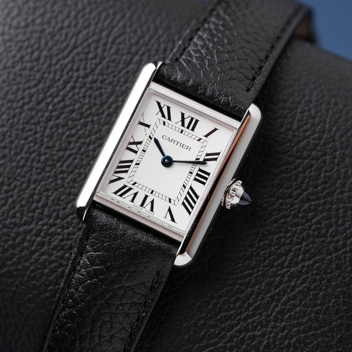 Cartier Tank Must, Small model, quartz movement, steel, leather WSTA0042