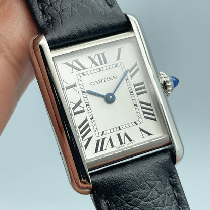 Cartier Tank Must, Small model, quartz movement, steel, leather WSTA0042