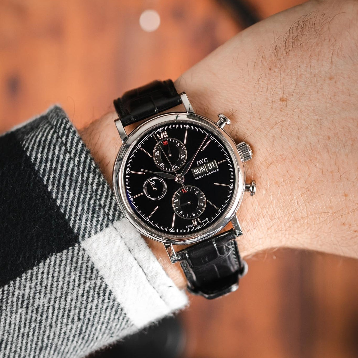 IW391008 IWC Portofino Chronograph Automatic Mens Black Watch