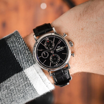 IW391008 IWC Portofino Chronograph Automatic Mens Black Watch