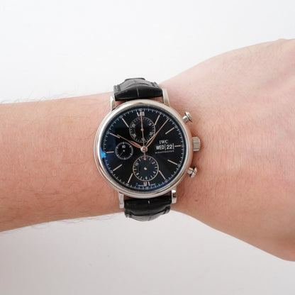 IW391008 IWC Portofino Chronograph Automatic Mens Black Watch