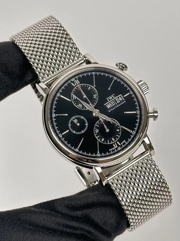 IWC Mens Portofino Watch IW391010 Stainless Steel Case & Bracelet Automatic Chronograph Movement