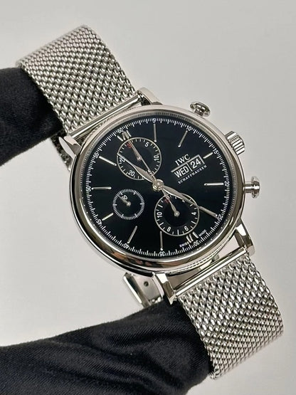 IWC Mens Portofino Watch IW391010 Stainless Steel Case & Bracelet Automatic Chronograph Movement