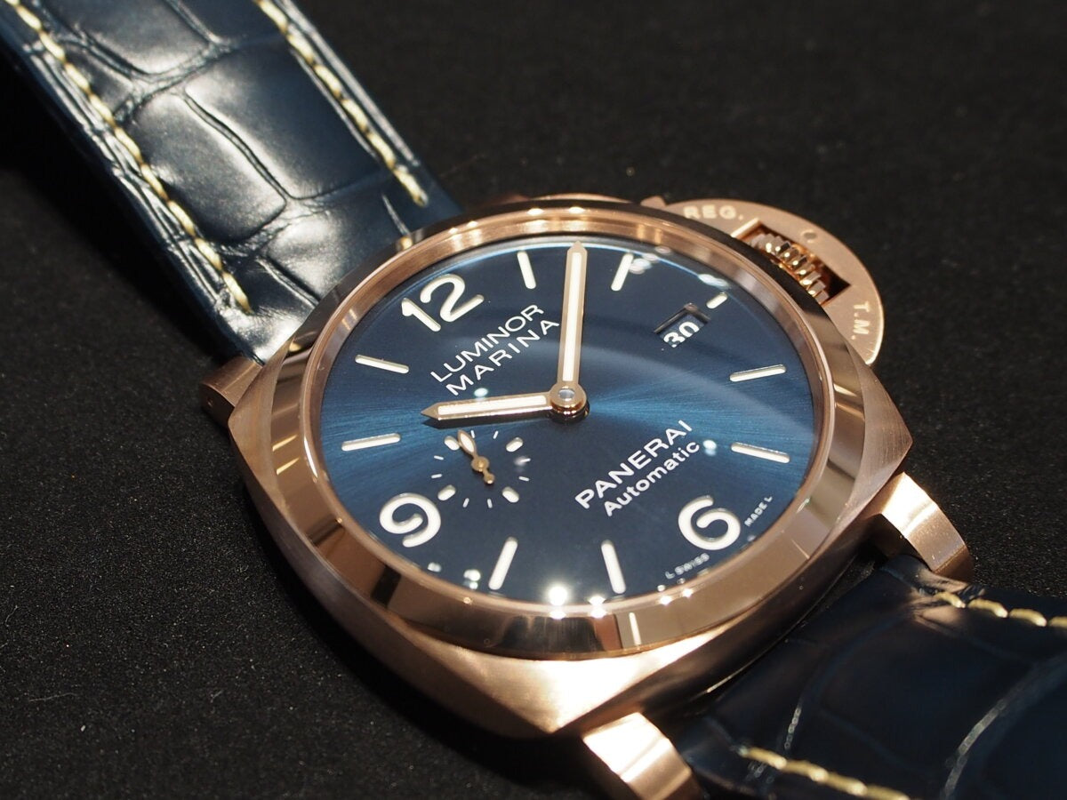 Luxury Panerai Luminor PAM1112 VSF Rose Gold Blue Dial P9010