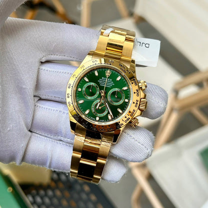 Luxury Rolex Daytona 116508-0013 Green Dial Yellow Gold Oyster