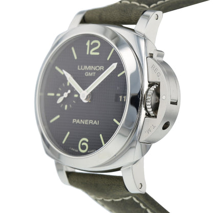 Panerai Luminor 1950 3 Days GMT PAM535 Q Edition Paris hobnails ZF SS Black Dial P9001
