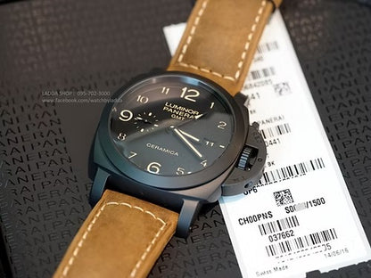 Panerai Luminor 1950 3 Days Gmt Automatic Ceramica 44mm Black Dial Men's Watch Pam00441