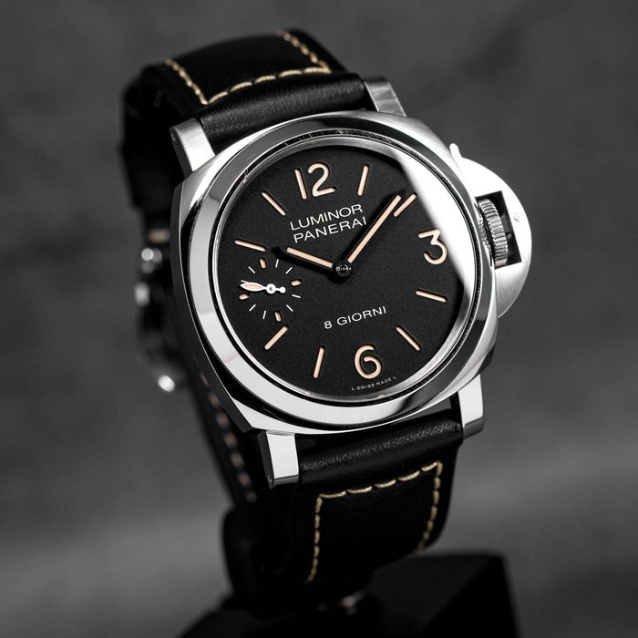 Panerai Luminor Base 8 Giorni PAM915 HWF SS Black Dial P5000