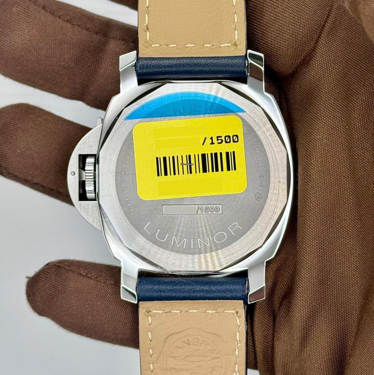 Panerai Luminor Base PAM1085 HWF SS Blue Dial Blue Leather Strap 6497
