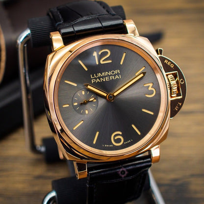 Panerai Luminor Due 3 Days Acciaio PAM677 XF Rose Gold Black Dial P1000