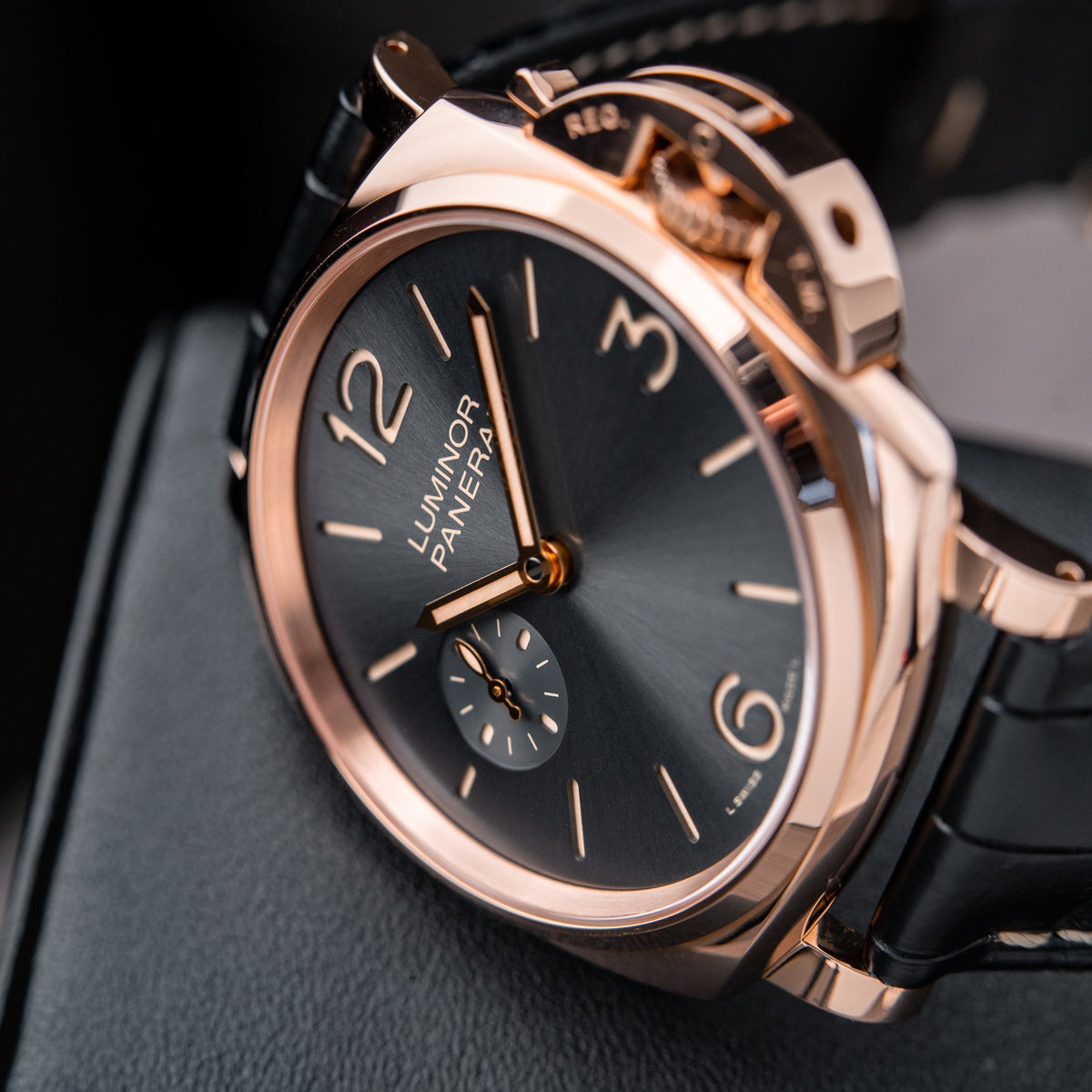 Panerai Luminor Due 3 Days PAM 677 V6F Rose Gold Anthracite Dial P1000