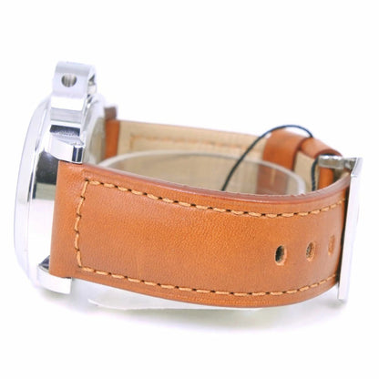 Panerai Luminor Marina PAM005 HWF SS Black Dial Brown Leather Strap 6497