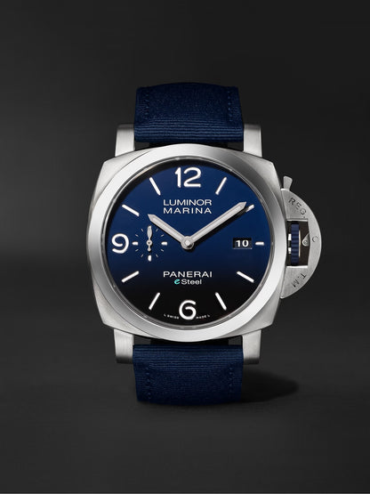 Panerai Luminor Marina PAM1157 W TTF SS Blue Dial Blue Nylon Strap P9010