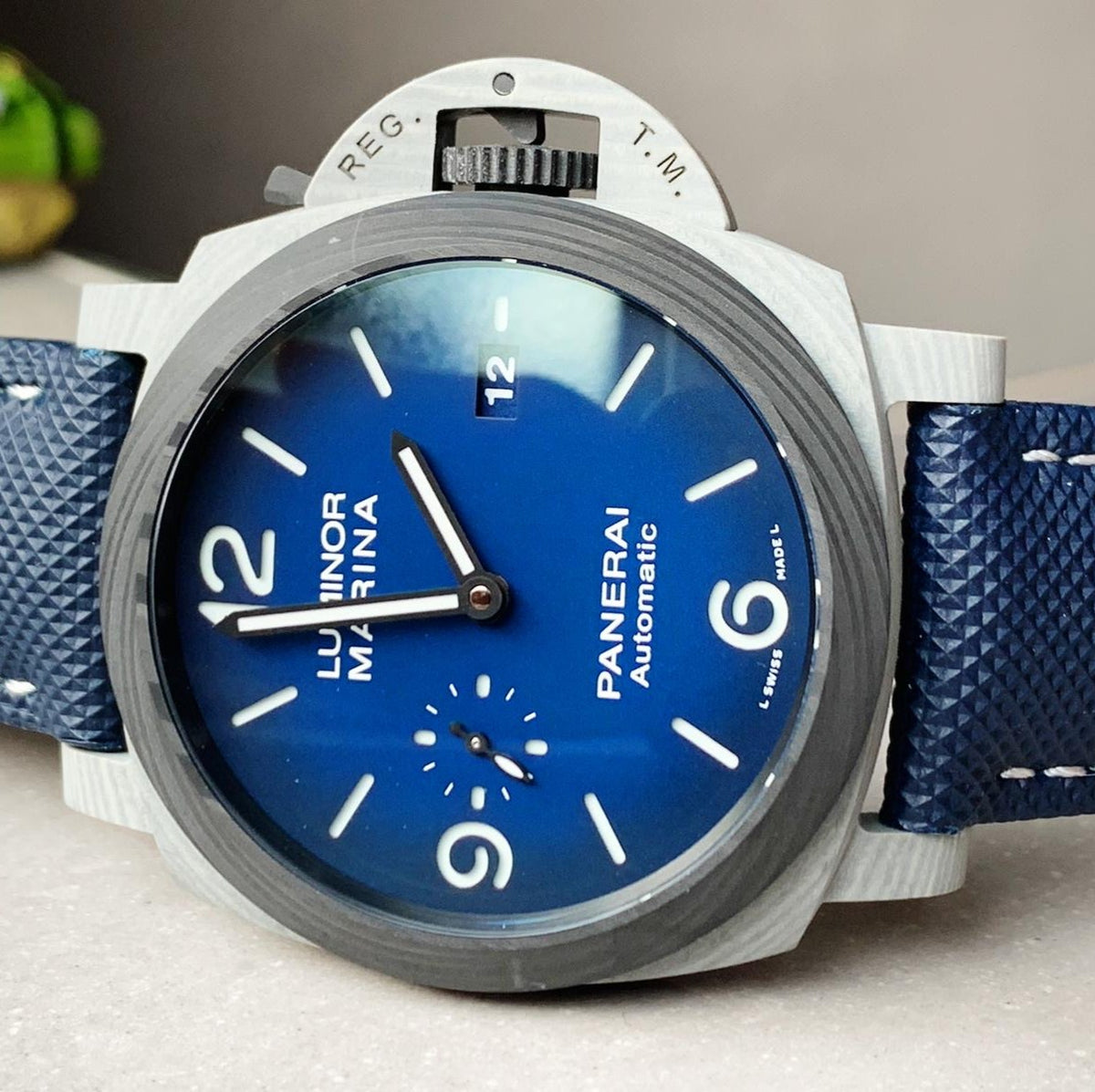 Panerai Luminor Marina PAM1663 VSF Carbotech Blue Dial P9010