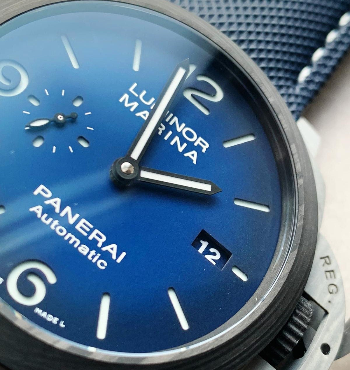 Panerai Luminor Marina PAM1663 VSF Carbotech Blue Dial P9010