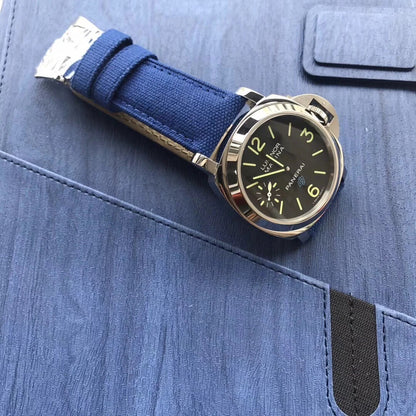 Panerai Luminor Marina PAM777 HWF SS Black Dial Blue Nylon Strap 6497
