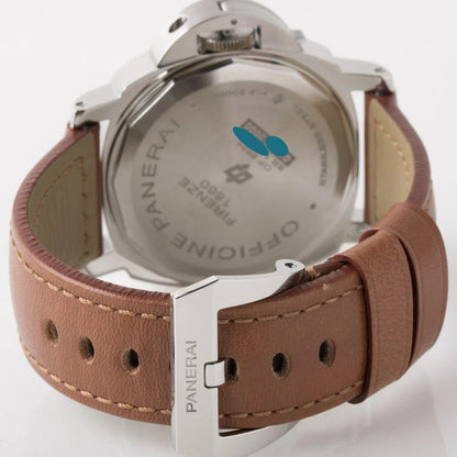 Panerai Luminor PAM005 HWF SS Black Dial Brown Leather Strap 6497