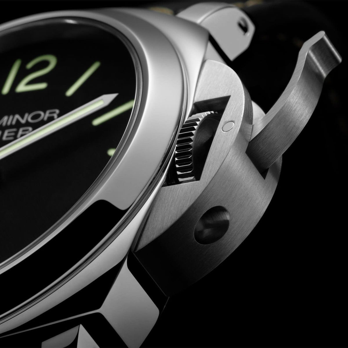 Panerai Luminor PAM1084 HWF SS Black Dial Black Leather Strap 6497