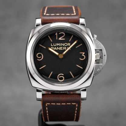 Panerai Luminor PAM673 HWF SS Black Dial Brown Leather Strap P3000