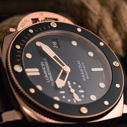 Panerai Luminor Submersible 1950 3 Days PAM684 ZF Rose Gold & Ceramic Black Dial P9010