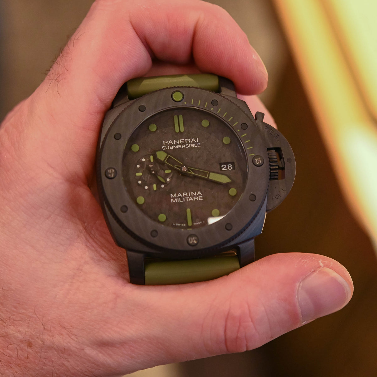 Panerai Luminor Submersible Marina Militare PAM961 VSF Carbotech Carbon Dial P9010
