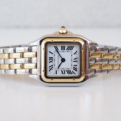 Panthre De Cartier Watch Small Model Quartz Movement Yellow Gold Steel W2PN0006