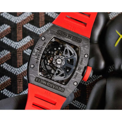 Richard Mille RM 010-012 Men Black Red Rubber Band