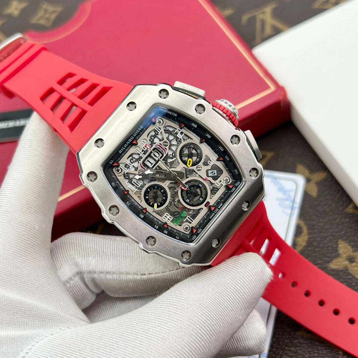 Richard Mille RM 011 Carbon Case Red Strap Titan