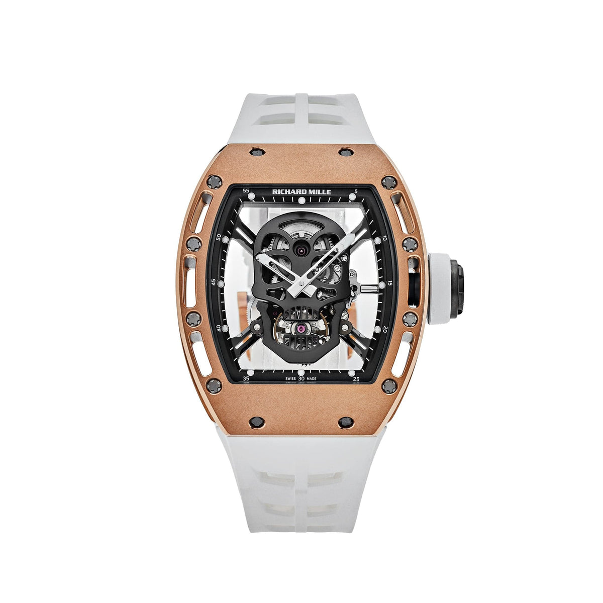 Richard Mille RM 052-013 Diamonds Skull Dial Rose Gold Men Watch
