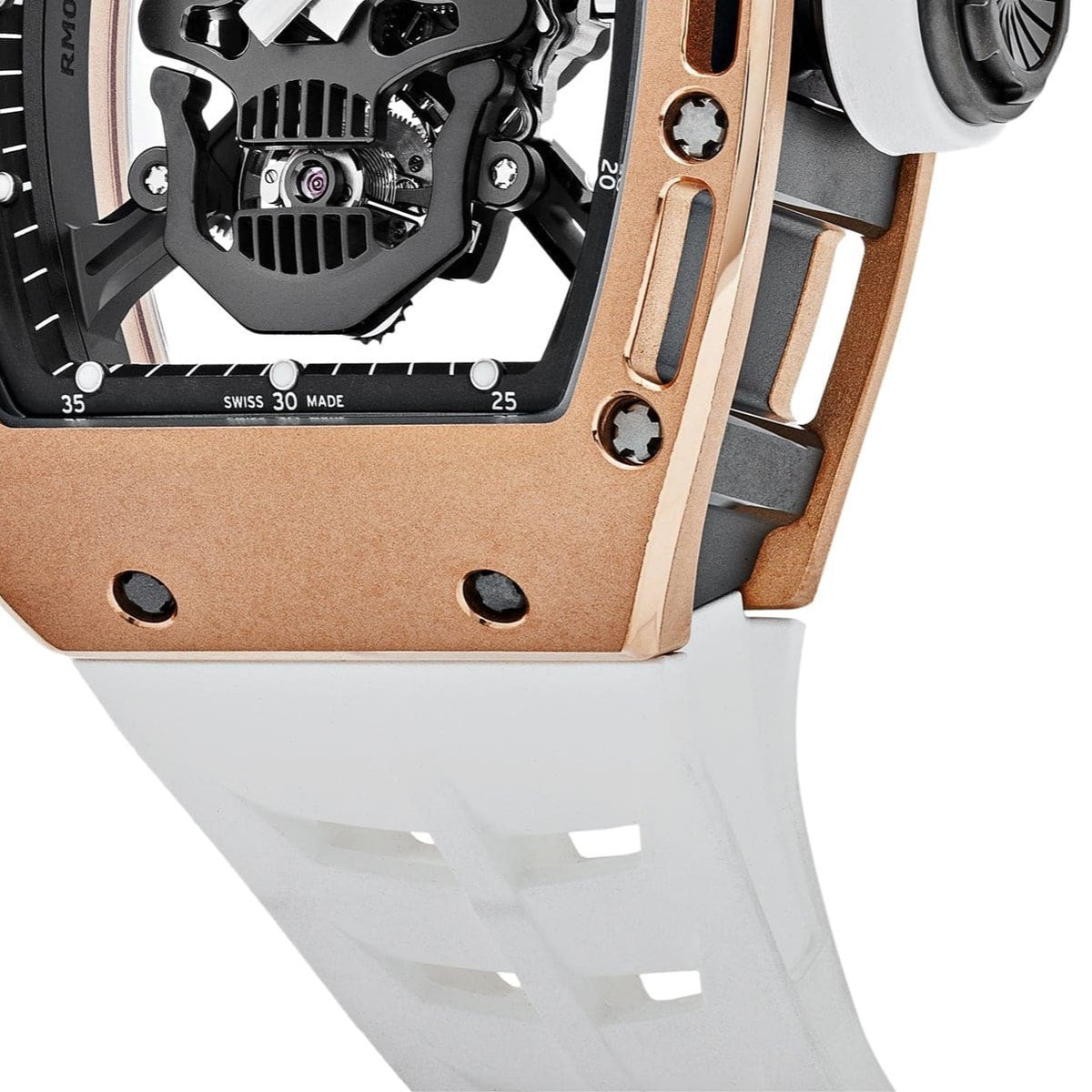Richard Mille RM 052-013 Diamonds Skull Dial Rose Gold Men Watch