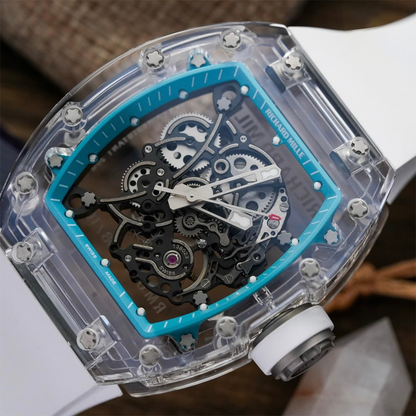 Richard Mille RM 055-023 Blue White Rubber Band Automatic Men Watch