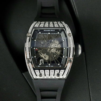 Richard Mille RM023 Black White Gold Diamond Black Rubber Band