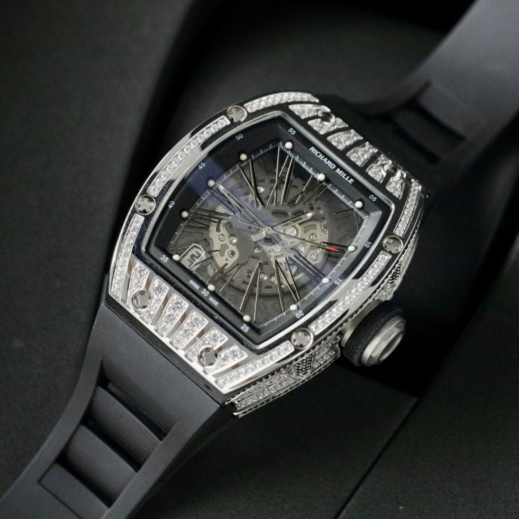 Richard Mille RM023 Black White Gold Diamond Black Rubber Band