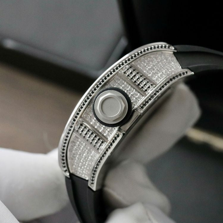 Richard Mille RM023 Black White Gold Diamond Black Rubber Band