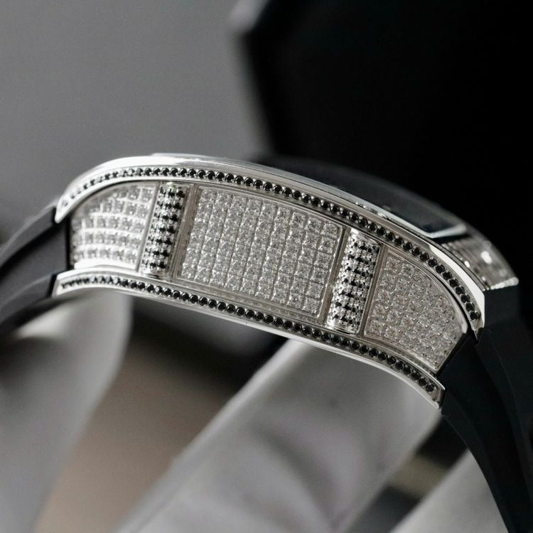 Richard Mille RM023 Black White Gold Diamond Black Rubber Band
