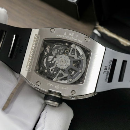 Richard Mille RM023 Black White Gold Diamond Black Rubber Band