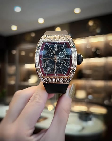 Richard Mille RM023 White Gold Diamond Black Rubber Band