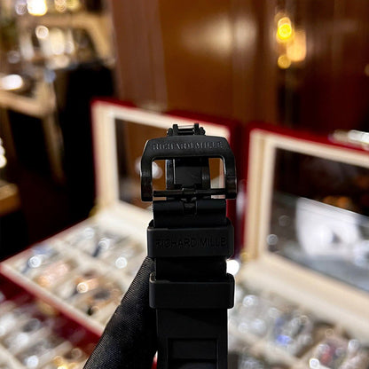 Richard Mille RM052-010 Black Skull Automatic Men Watch Black Band Rubber