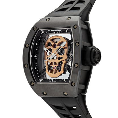 Richard Mille RM052 Tourbillon Diamonds Skull Rosegold Black Rubber Strap