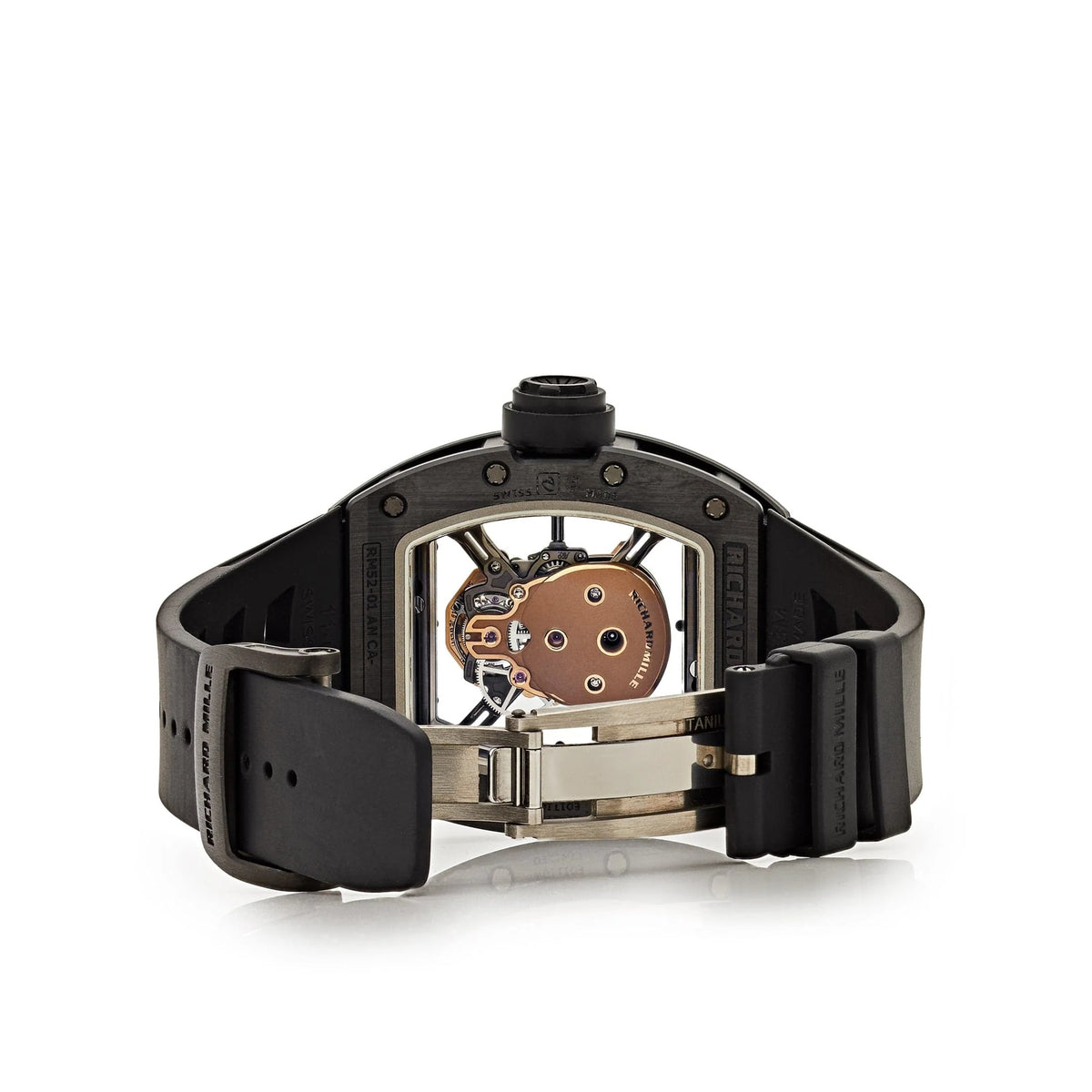 Richard Mille RM052 Tourbillon Diamonds Skull Rosegold Black Rubber Strap