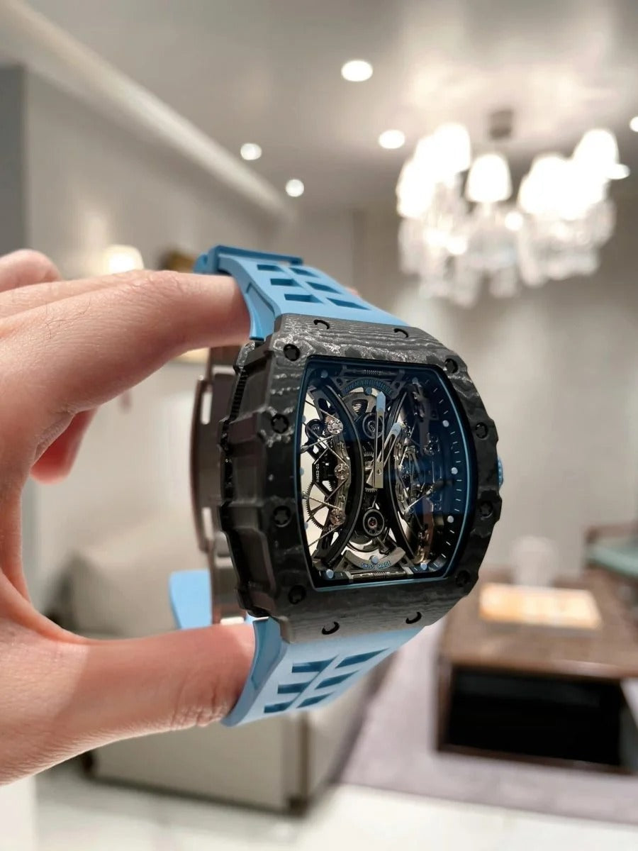 Richard Mille RM53-01 White Case Blue Rubber Strap
