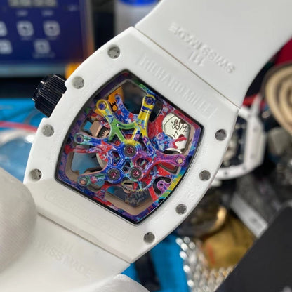 Richard Mille RM68-01-002 Hand Wind Ceramics Beze Black Rubber Bandl