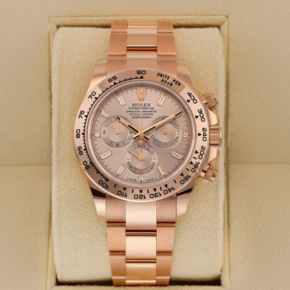 Rolex 116505-0017 Cosmograph Daytona Pink Baguette Index Everose Gold