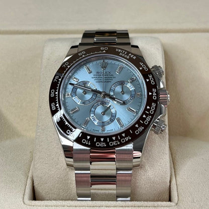 Rolex Cosmograph Daytona 40Mm Platinum Oyster Ice Blue Dial 116506