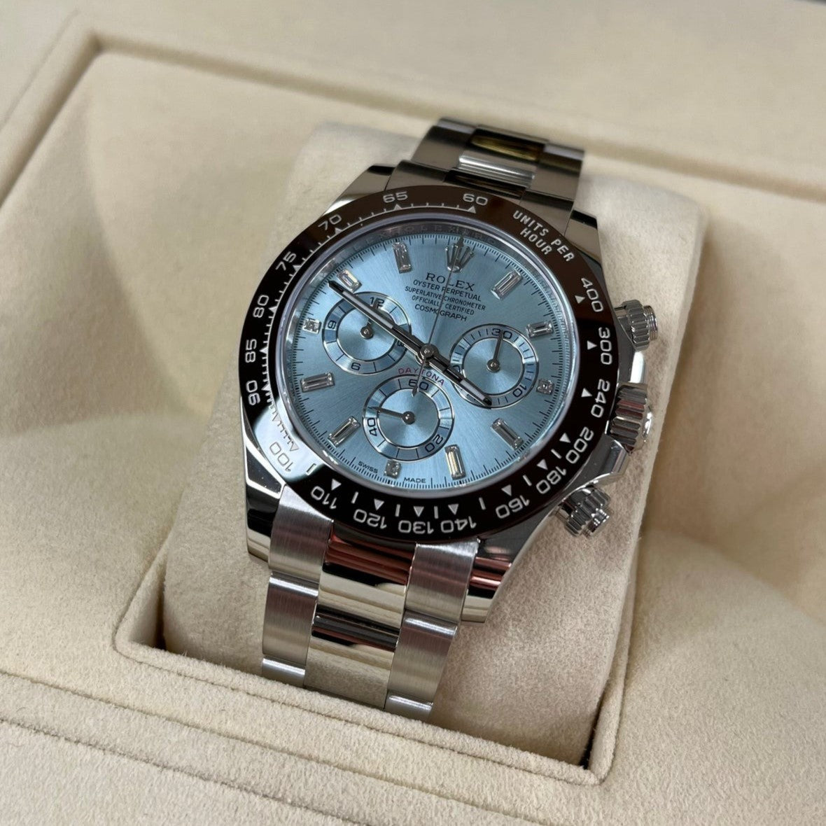 Rolex Cosmograph Daytona 40Mm Platinum Oyster Ice Blue Dial 116506