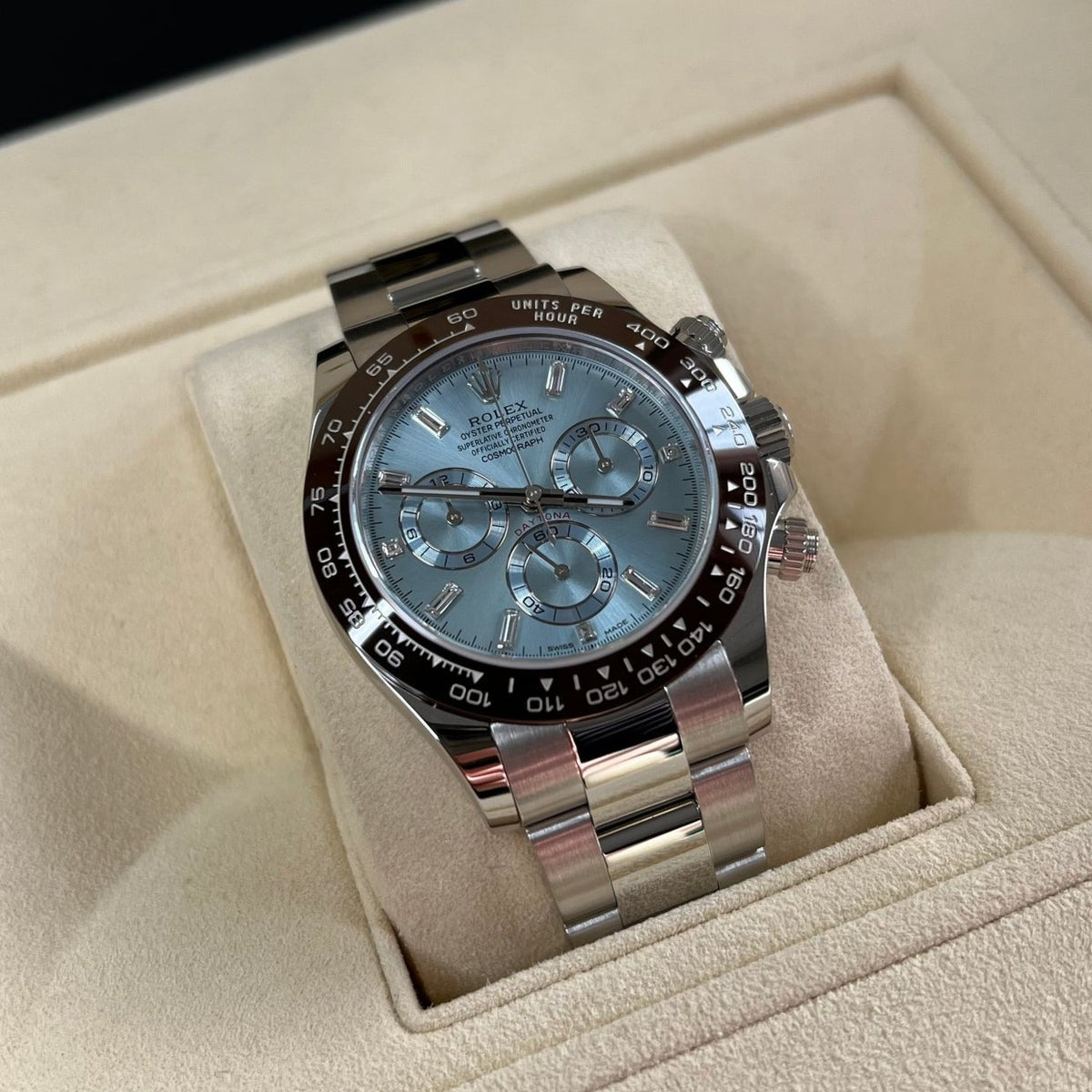 Rolex Cosmograph Daytona 40Mm Platinum Oyster Ice Blue Dial 116506