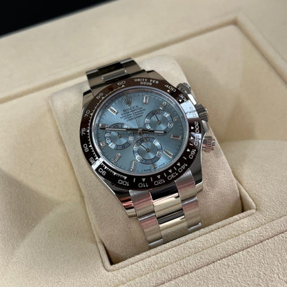 Rolex Cosmograph Daytona 40Mm Platinum Oyster Ice Blue Dial 116506