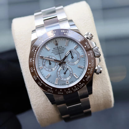 Rolex Cosmograph Daytona 40Mm Platinum Oyster Ice Blue Dial 116506 Luxury