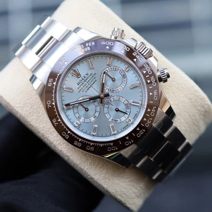 Rolex Cosmograph Daytona 40Mm Platinum Oyster Ice Blue Dial 116506 Luxury