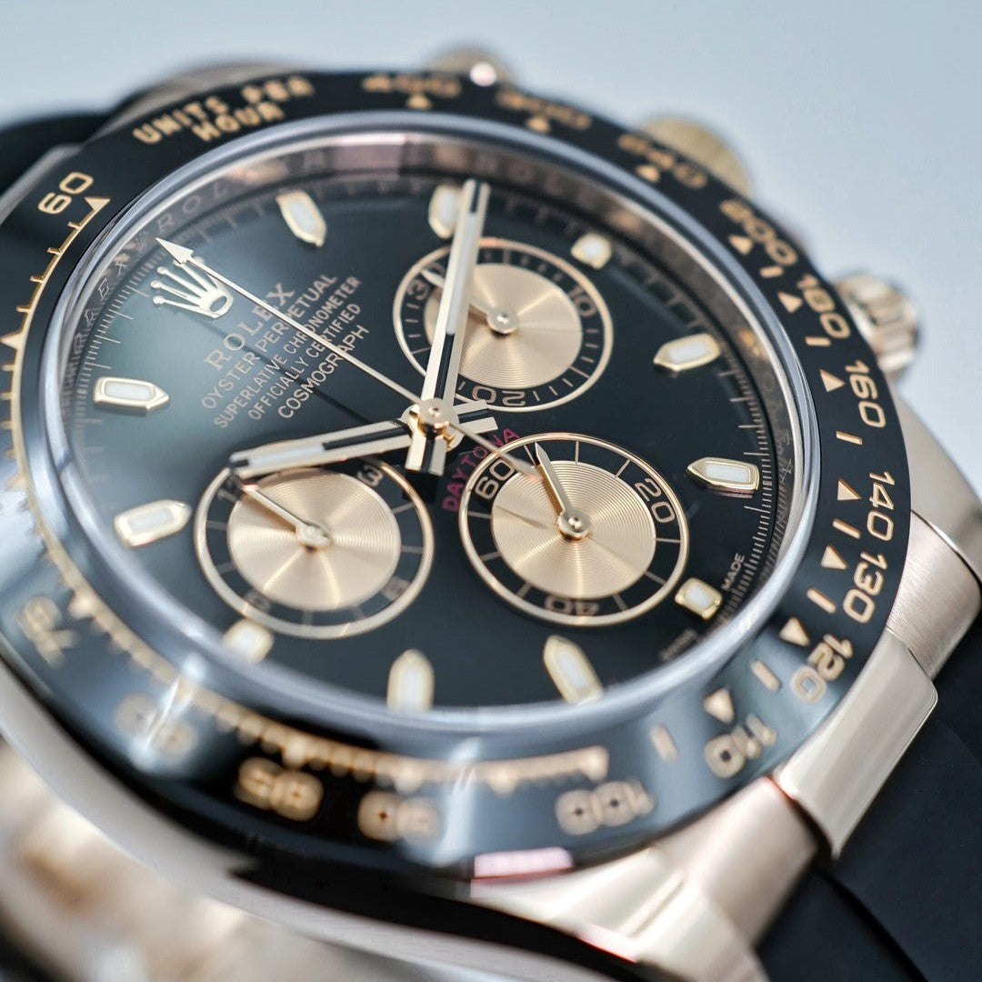 Rolex Cosmograph Daytona Black And Pink Dial Automatic Men Oysterflex Watch 40Mm